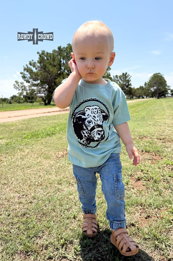 KIDS Happy Hereford Tee- BLUE Graphic Tee Rowdy Crowd Clothing