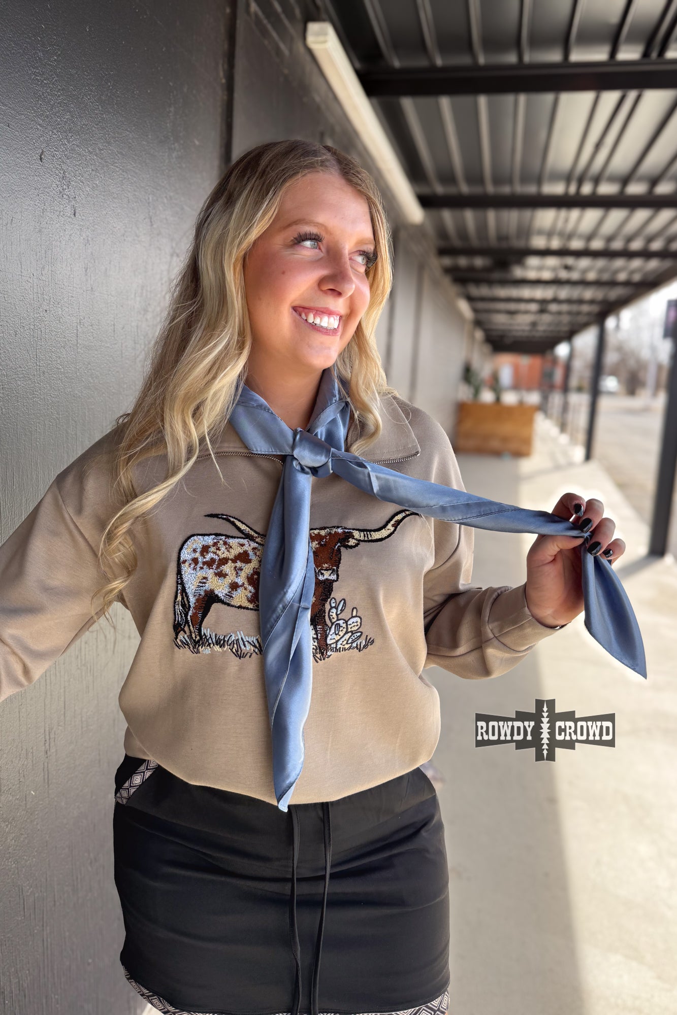 Wynonna Wild Rags/ Scarves Wild Rag Rowdy Crowd Clothing Denim Blue