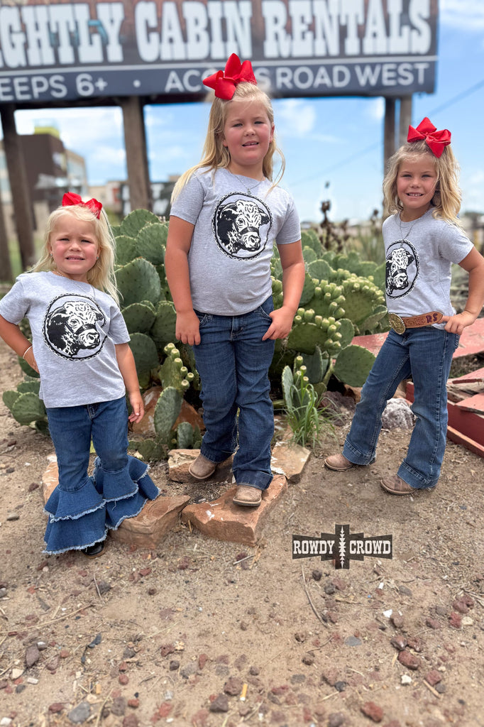 KIDS Happy Hereford Tee- GREY Graphic Tee Rowdy Crowd Clothing