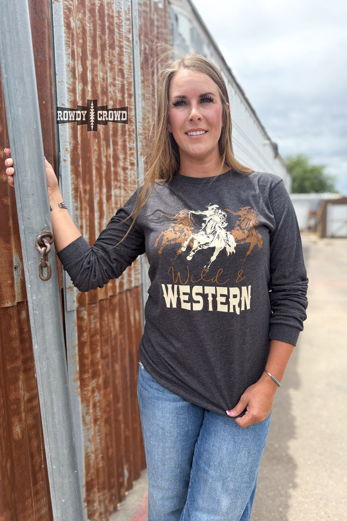 Wild & Western Long Sleeve Long Sleeve Top Rowdy Crowd Clothing