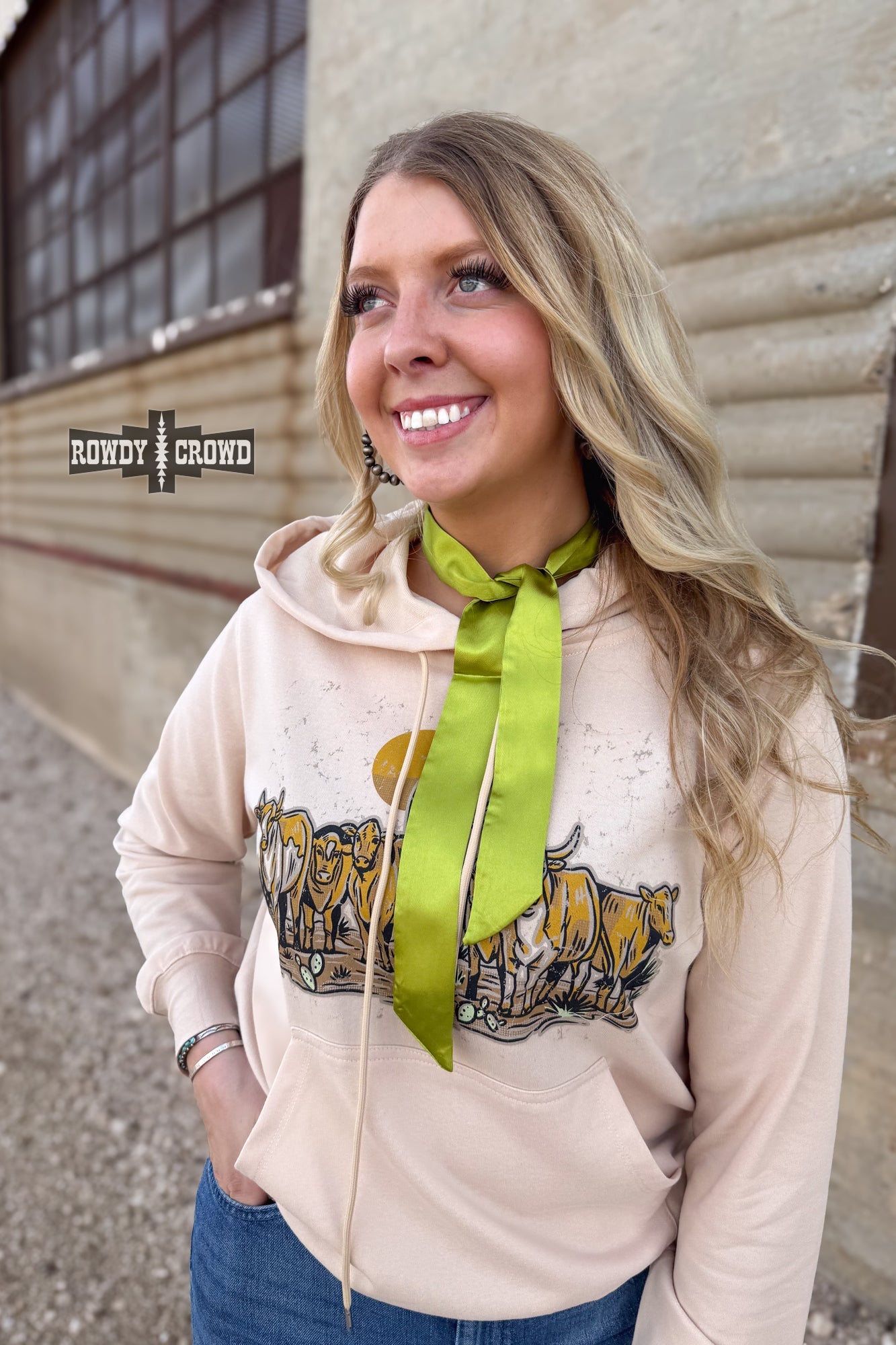 West Texas Twillies scarf Rowdy Crowd Clothing Desert Green