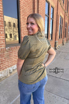 OLIVE- Calaboose Top Fashion Top Rowdy Crowd Clothing