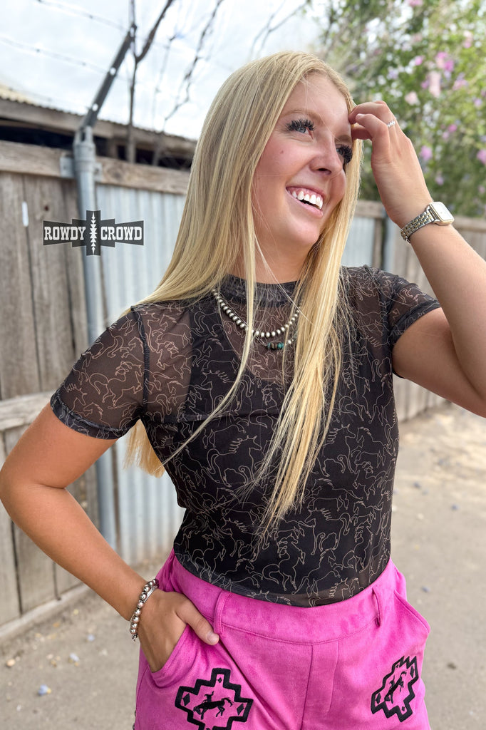 Lariat Mesh Top mesh top Rowdy Crowd Clothing