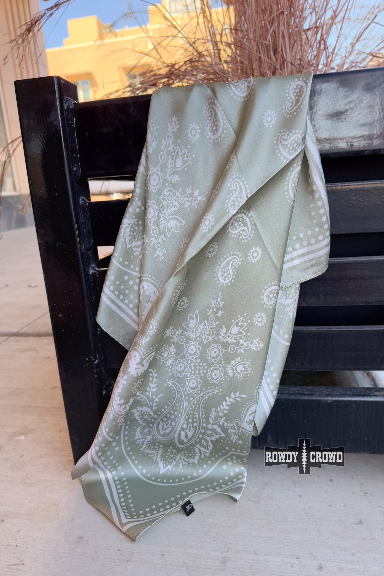 SMALL Buffalo Bandana Wild Rags Wild Rag Rowdy Crowd Clothing Light Green