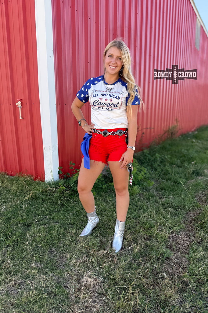 All American Cowgirl Tee Tee Shirt Rowdy Crowd Clothing