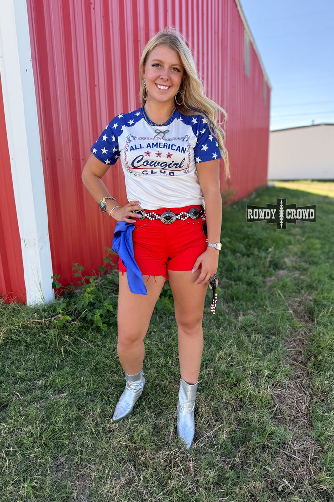 All American Cowgirl Tee Tee Shirt Rowdy Crowd Clothing