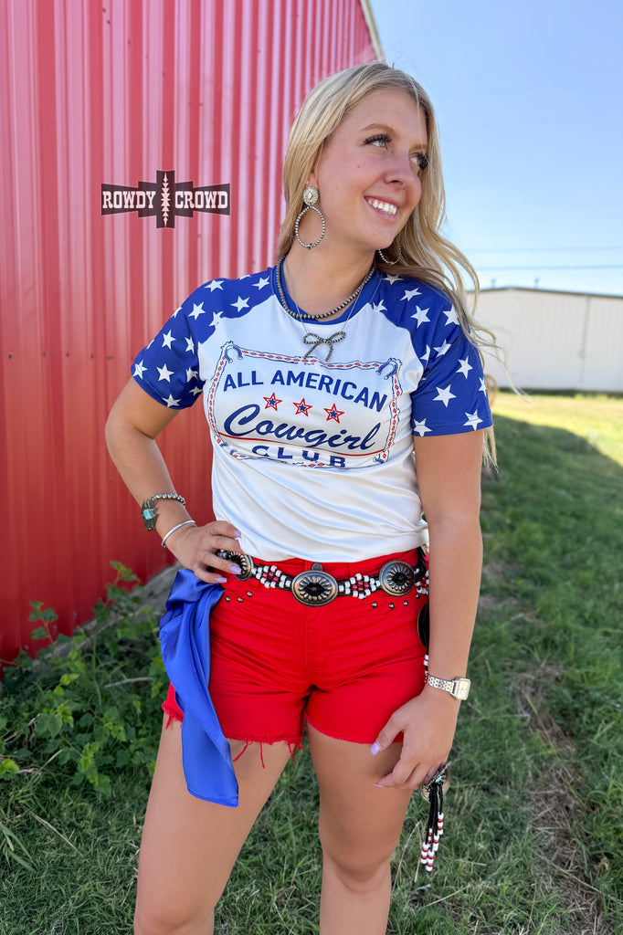 All American Cowgirl Tee Tee Shirt Rowdy Crowd Clothing