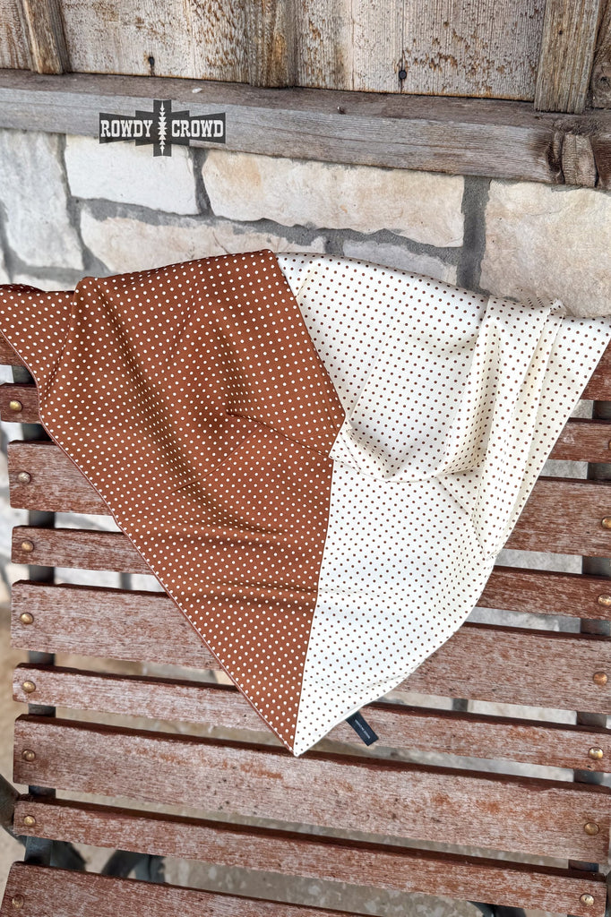 SMALL Polka Dot Coffee Wild Rag Wild Rag Rowdy Crowd Clothing