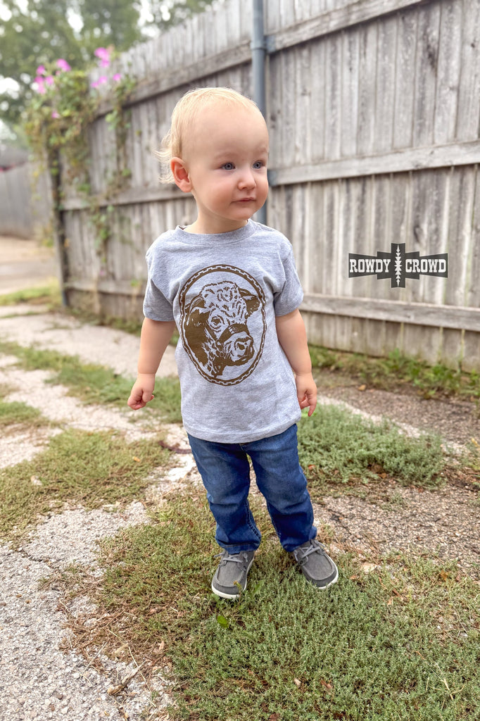 KIDS Happy Hereford Tee- BROWN Graphic Tee Rowdy Crowd Clothing