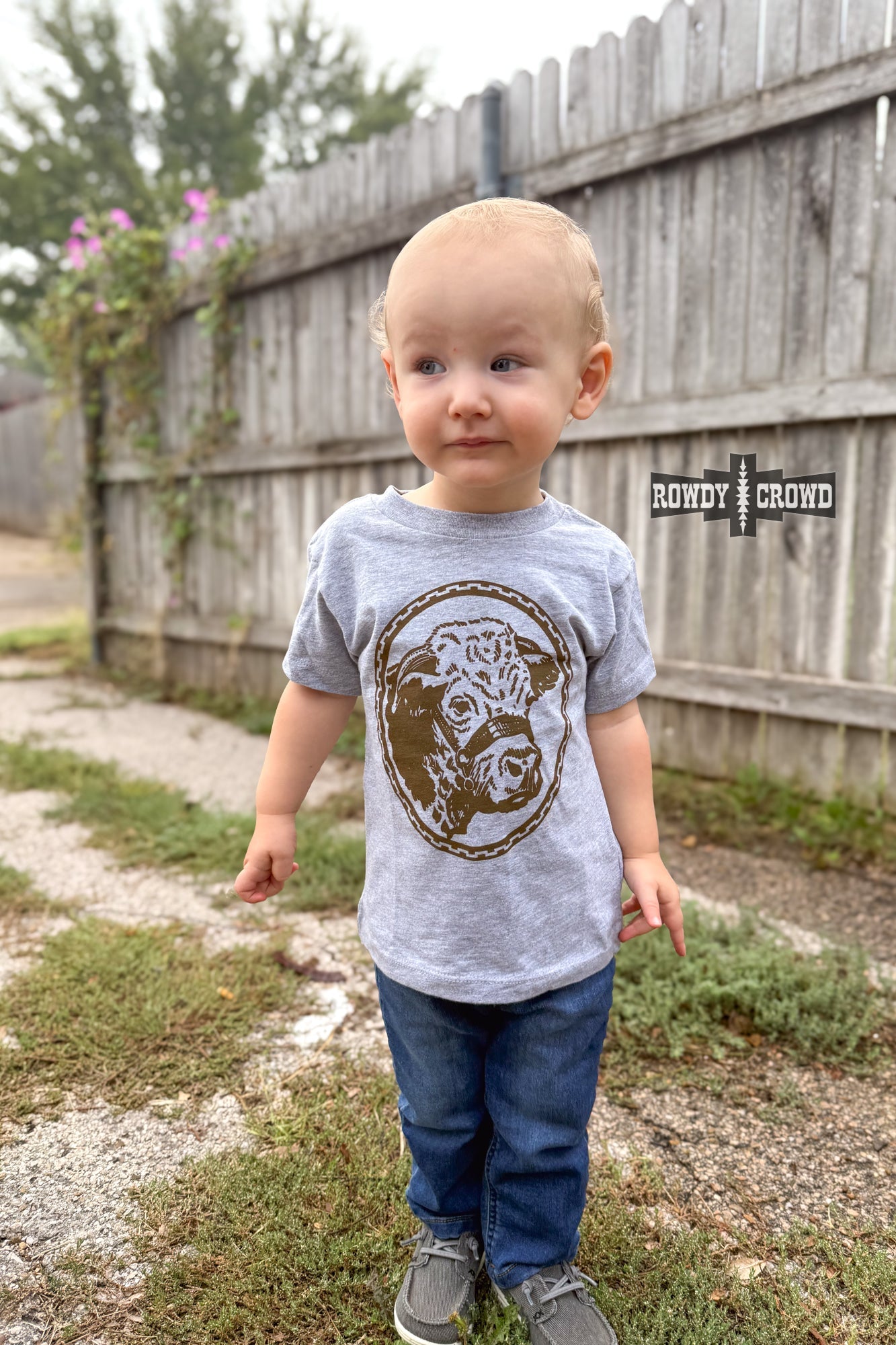 KIDS Happy Hereford Tee- BROWN Graphic Tee Rowdy Crowd Clothing