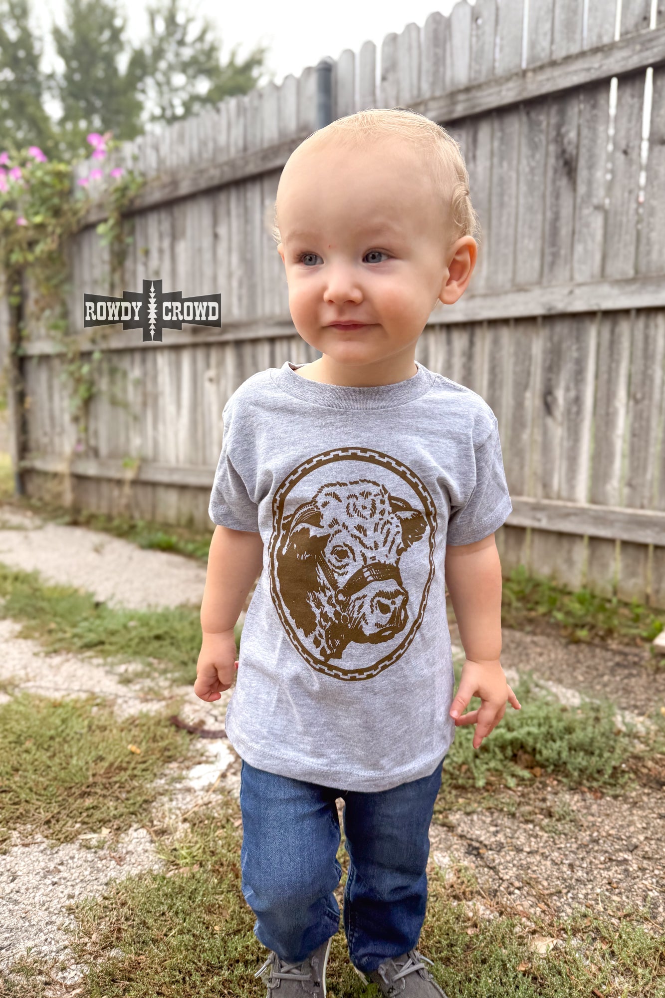 KIDS Happy Hereford Tee- BROWN Graphic Tee Rowdy Crowd Clothing