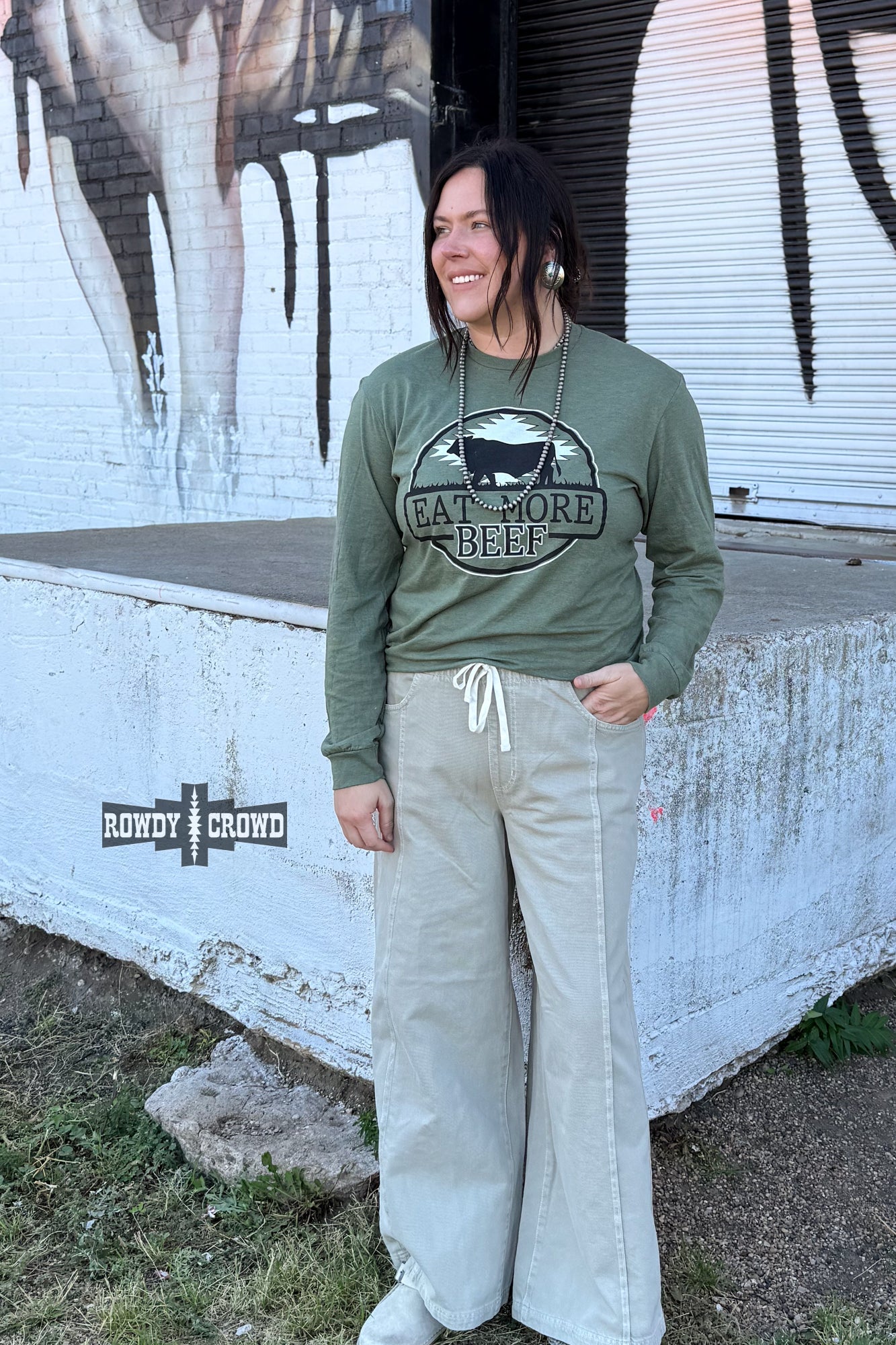 Eat More Beef Long Sleeve Tee Graphic Tee Rowdy Crowd Clothing