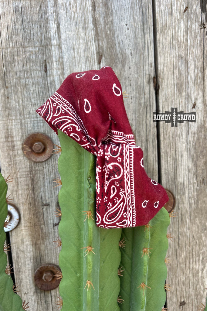 Bandit Bandana Headbands headband Rowdy Crowd Clothing Maroon