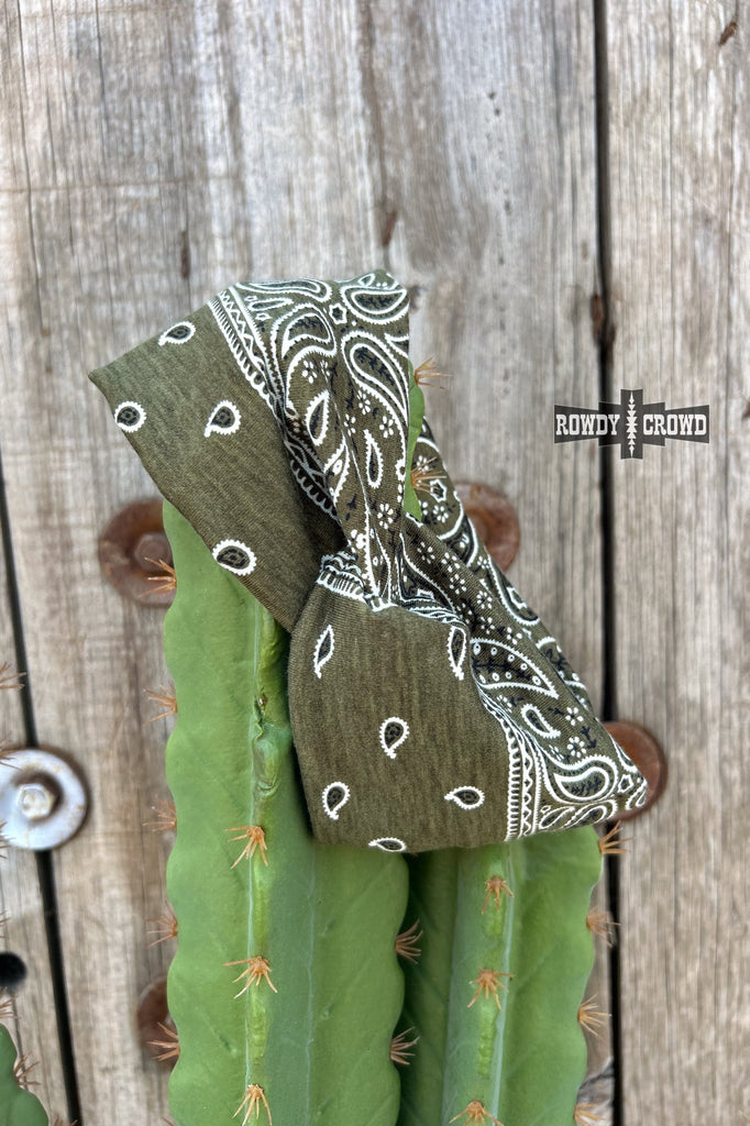 Bandit Bandana Headbands headband Rowdy Crowd Clothing Olive