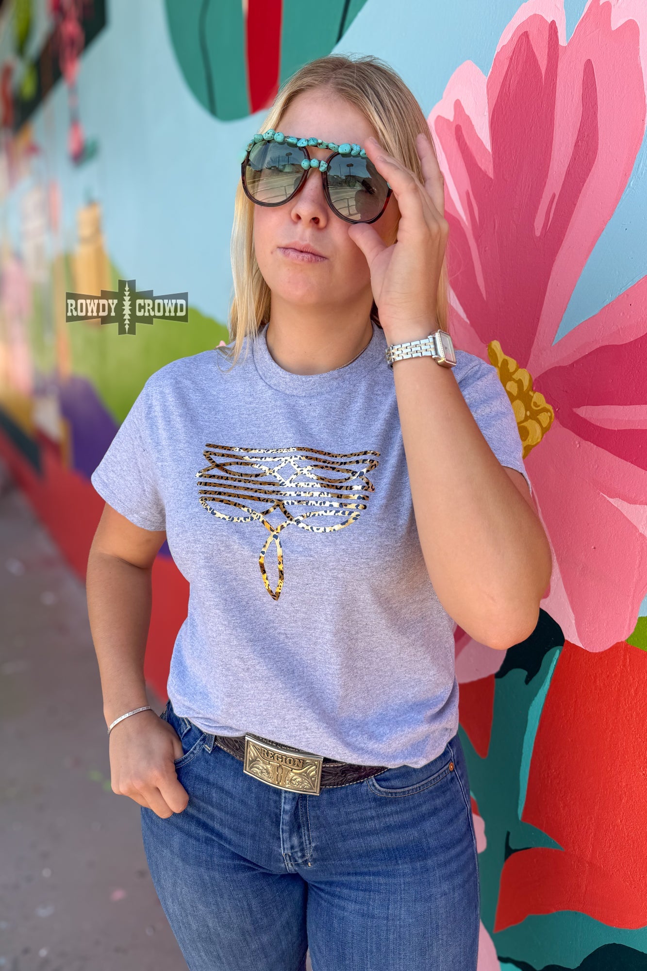 Leopard Boot Stitch Tee Graphic Tee Rowdy Crowd Clothing