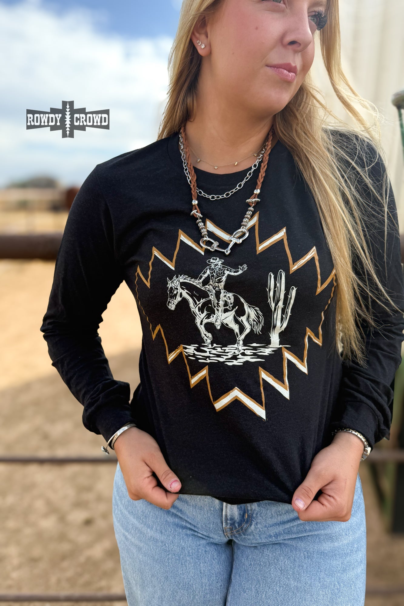 Saguaro Drifter Long Sleeve Graphic Tee Rowdy Crowd Clothing