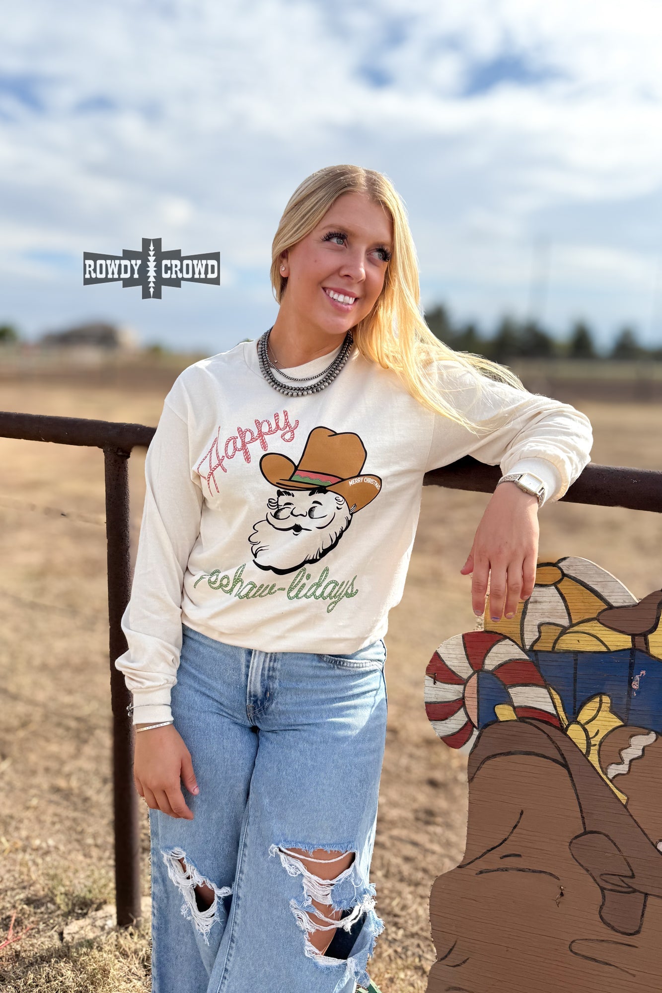 Yee-Hawlidays Long Sleeve Graphic Tee Rowdy Crowd Clothing
