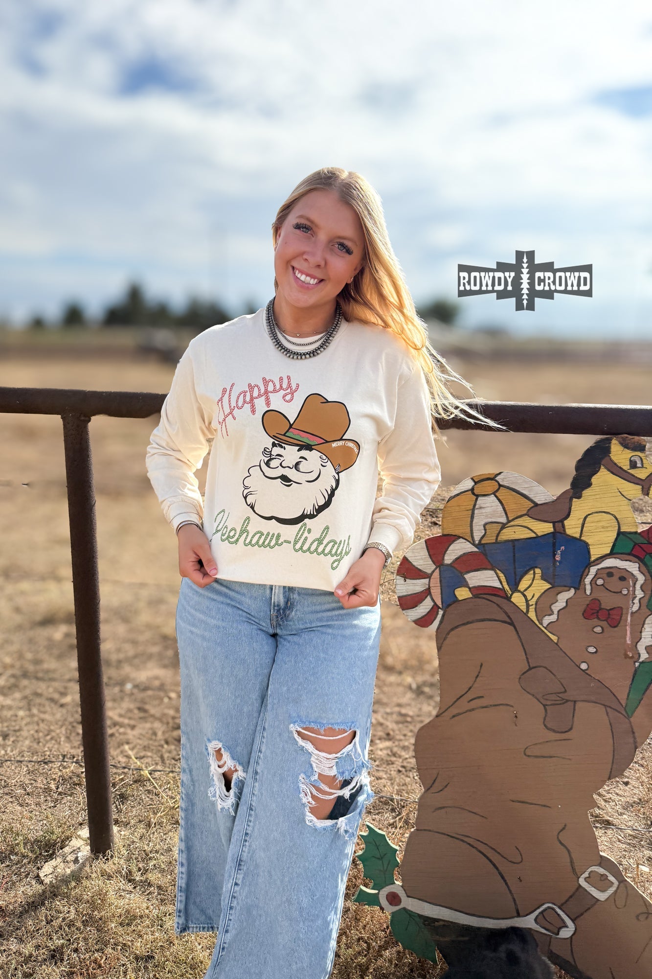 Yee-Hawlidays Long Sleeve Graphic Tee Rowdy Crowd Clothing