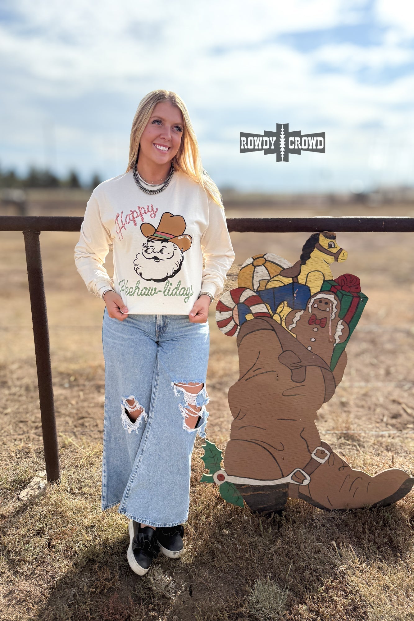 Yee-Hawlidays Long Sleeve Graphic Tee Rowdy Crowd Clothing