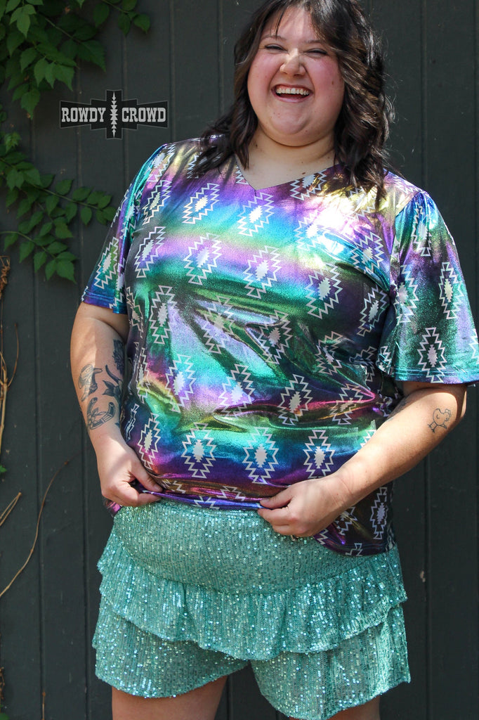 Shimmer Me Timbers Top Fashion Top Rowdy Crowd Clothing   
