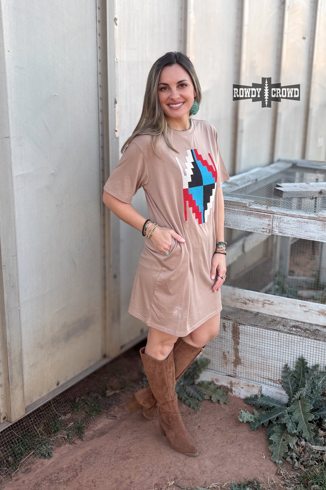 Alamosa Aztec Dress Dresses Rowdy Crowd Clothing