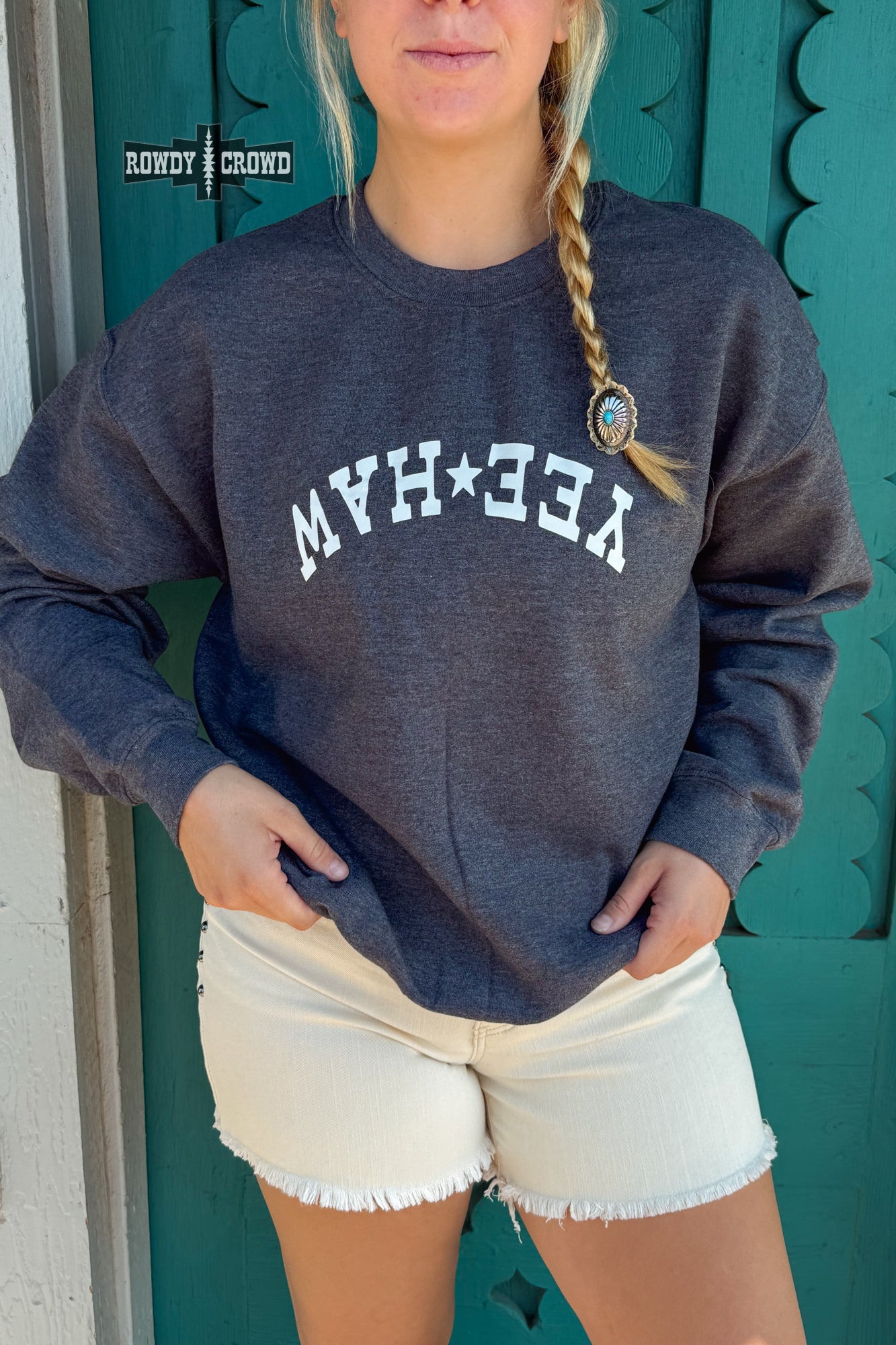 Yeehaw Sweatshirt Sweatshirt Rowdy Crowd Clothing