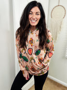 Tan Turquoise Stone Hoodie Women's Pullover Hoodie With Drawstring The Cinchy Cowgirl (YC)