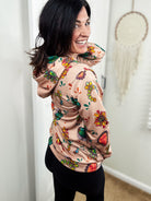 Tan Turquoise Stone Hoodie Women's Pullover Hoodie With Drawstring The Cinchy Cowgirl (YC)