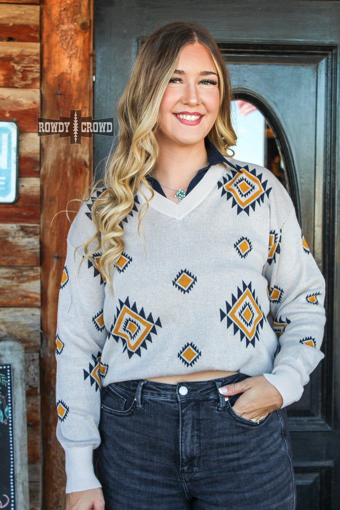 Western Stars Sweater Collared Sweater Rowdy Crowd Clothing   