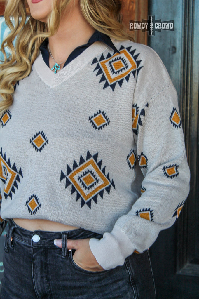 Western Stars Sweater Collared Sweater Rowdy Crowd Clothing   