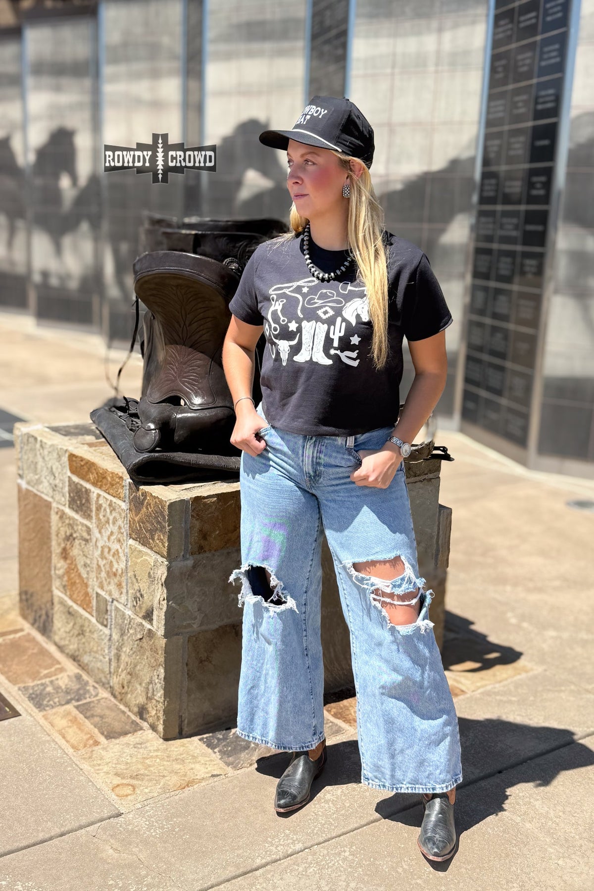 Western Collage Boxy Tee Graphic Tee Rowdy Crowd Clothing