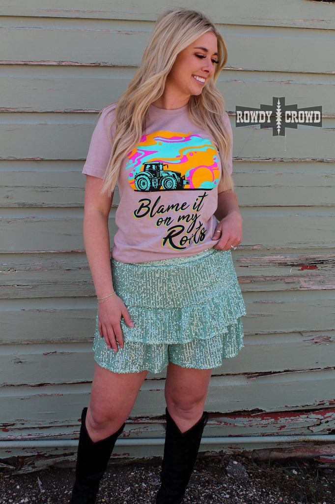 TURQUOISE- Ruffles & Rust Shorts