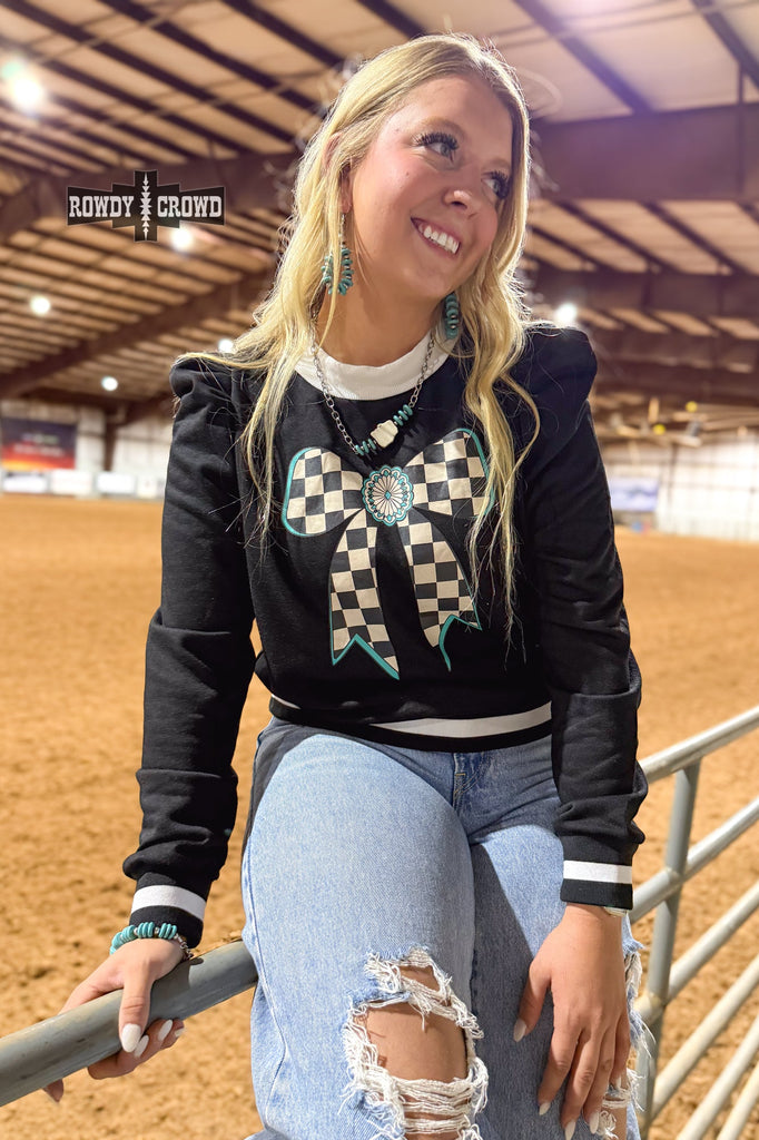 Buffalo Bow Top Long Sleeve Top Rowdy Crowd Clothing