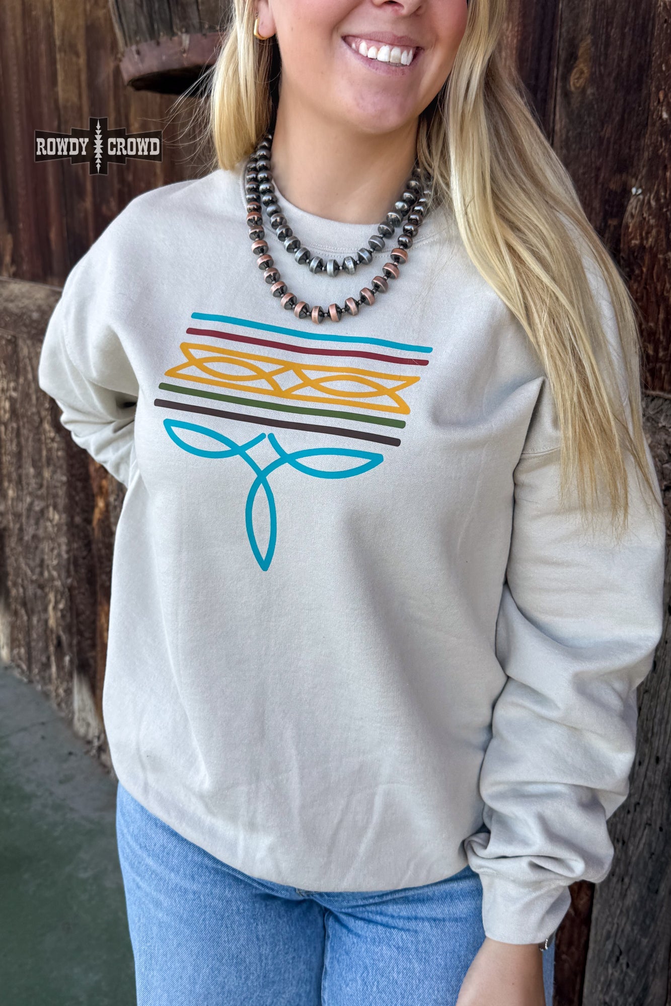 Bonfire Boot Stitch Sweater sweater Rowdy Crowd Clothing