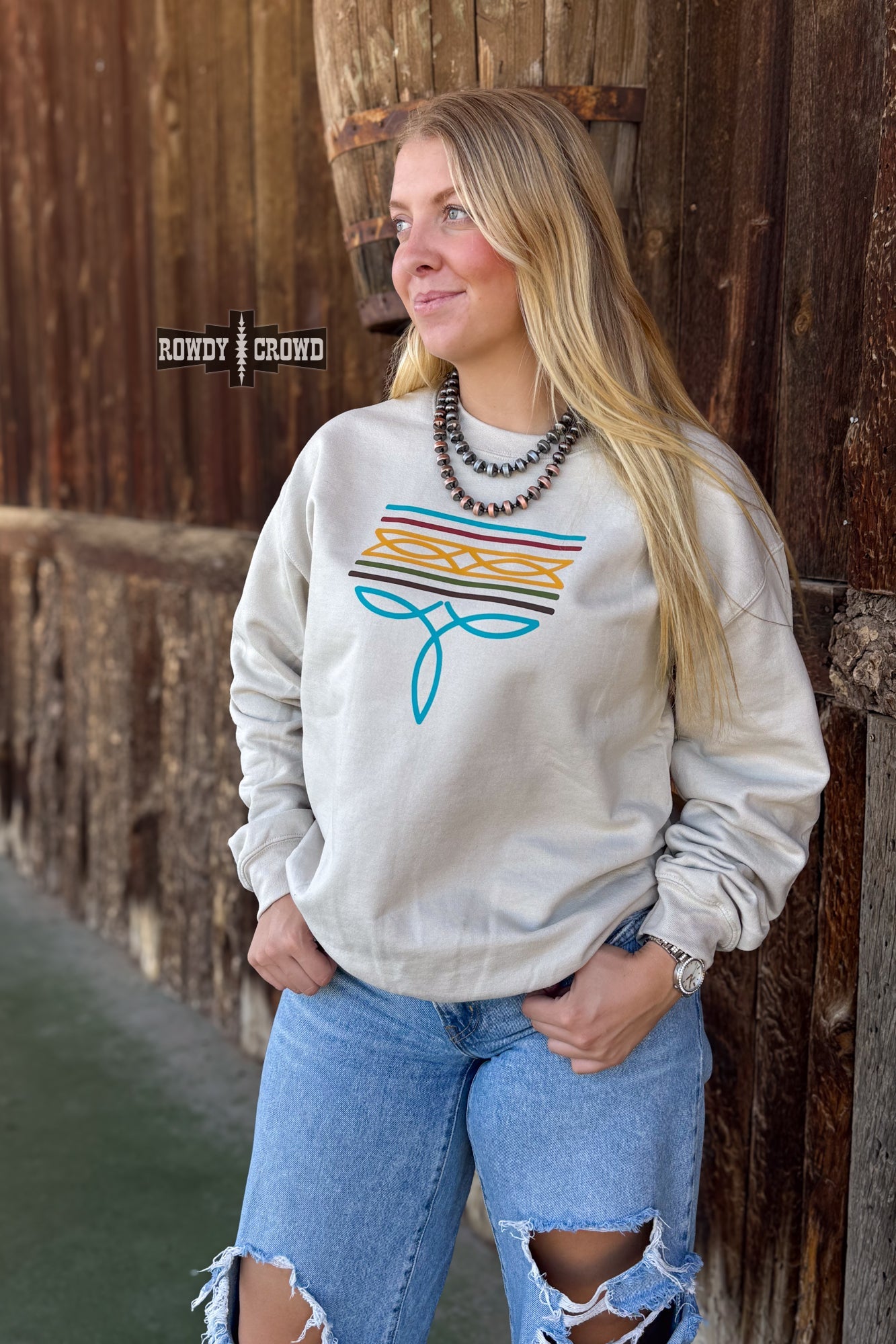 Bonfire Boot Stitch Sweater sweater Rowdy Crowd Clothing