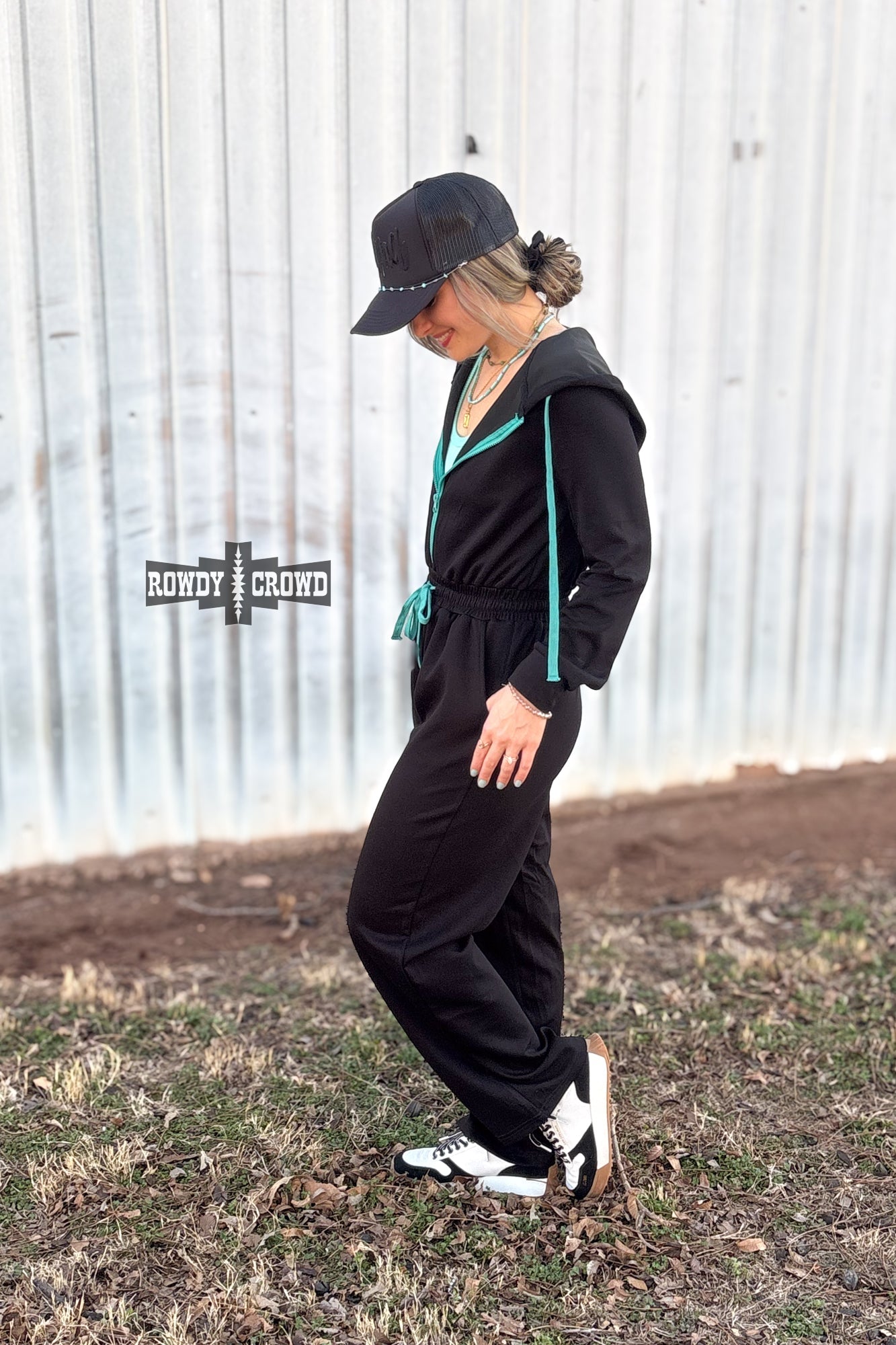 Turquoise Nights Jumpsuit jumpsuit Rowdy Crowd Clothing