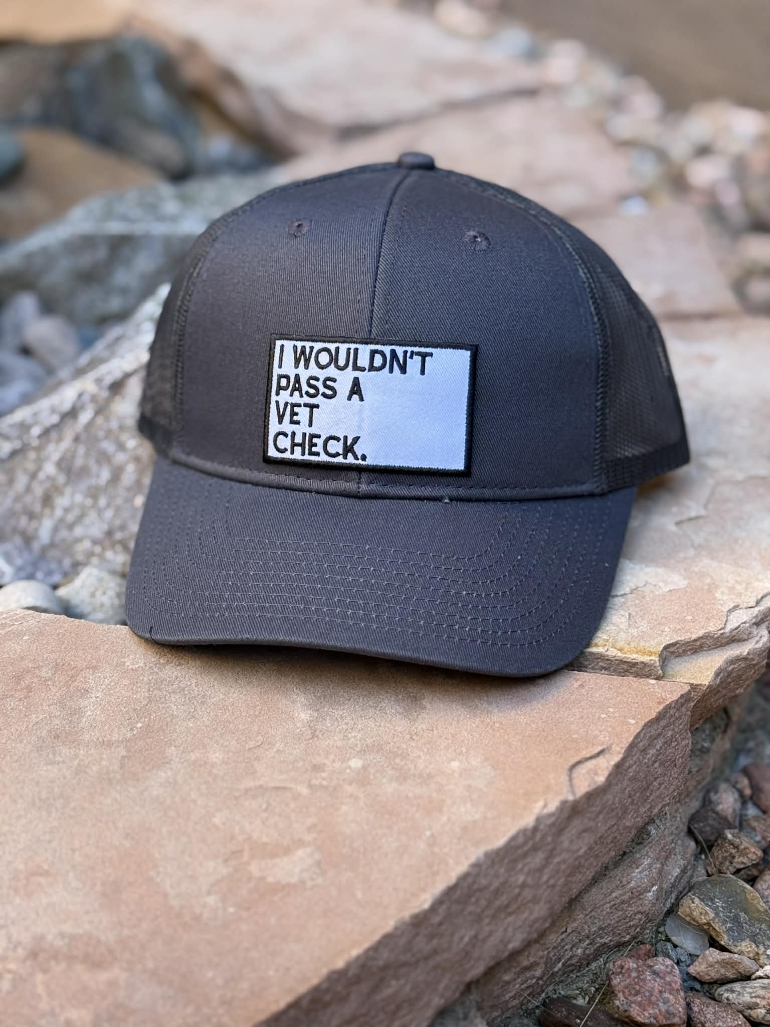 Patch I Wouldn't Pass A Vet Check Trucker Hat Patch TCC Hat The Cinchy Cowgirl