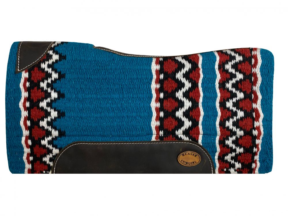 Memory Felt Aztec Blue & Red Saddle Pad western saddle pad Shiloh   