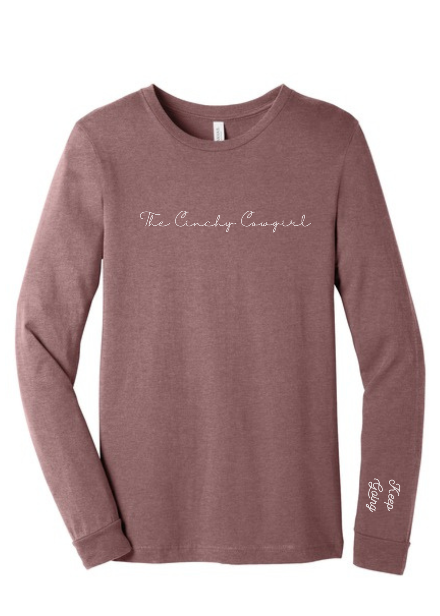 Keep Going Long Sleeve Graphic Tee graphic tee long sleeve The Cinchy Cowgirl Small Heather Mauve