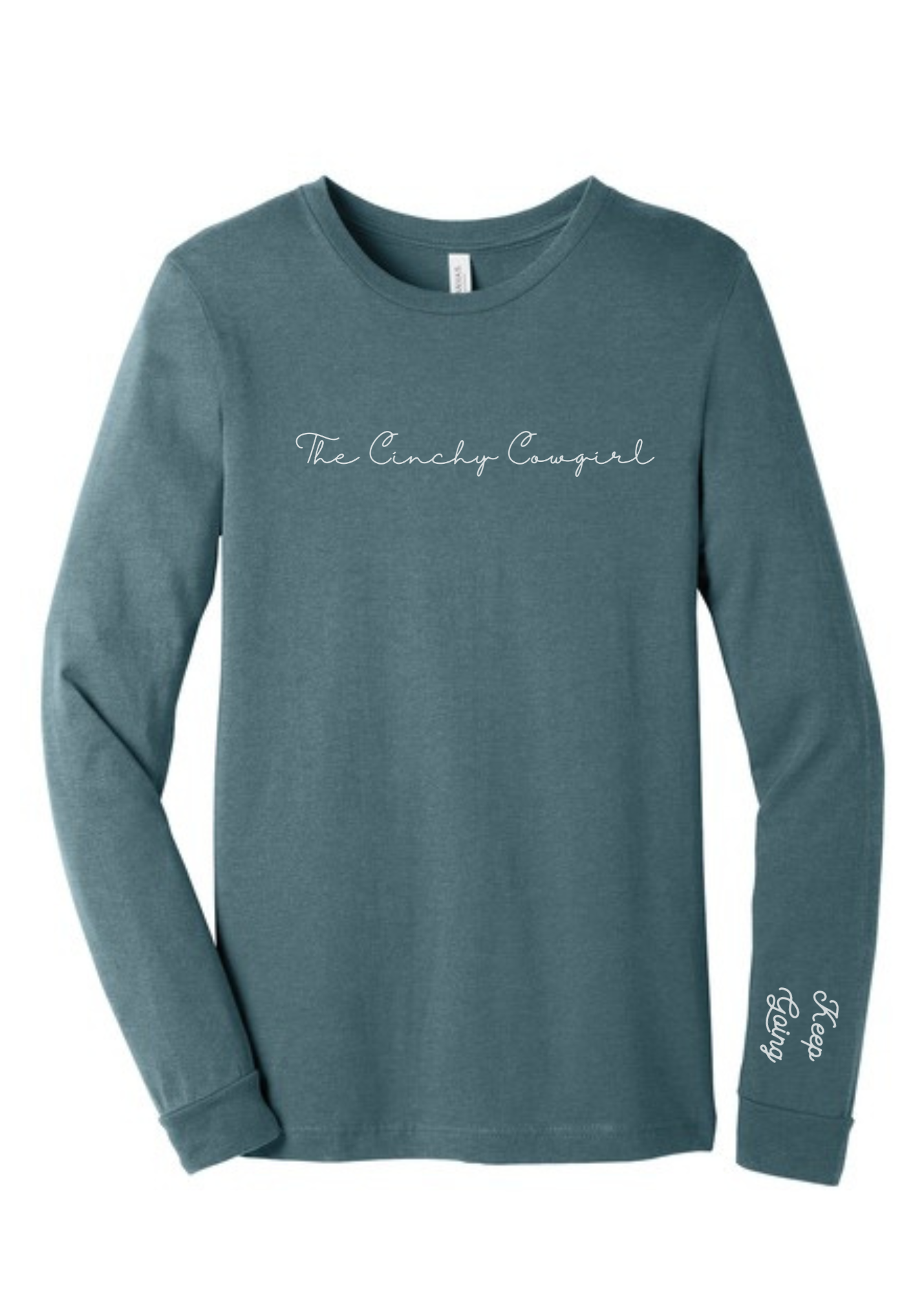 Keep Going Long Sleeve Graphic Tee graphic tee long sleeve The Cinchy Cowgirl Small Heather Slate