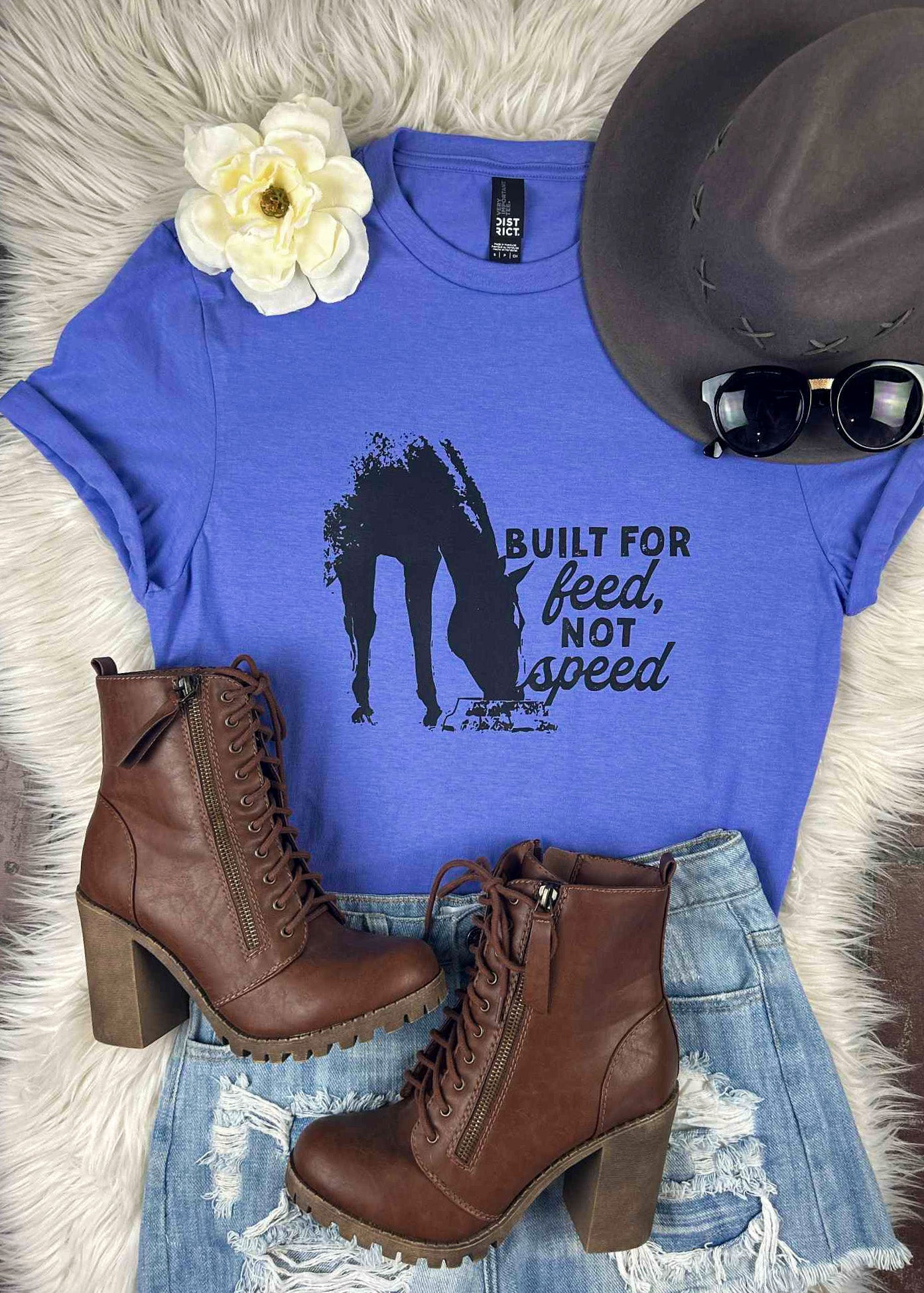 Lapis Built for Feed Short Sleeve Shirt tcc graphic tee The Cinchy Cowgirl