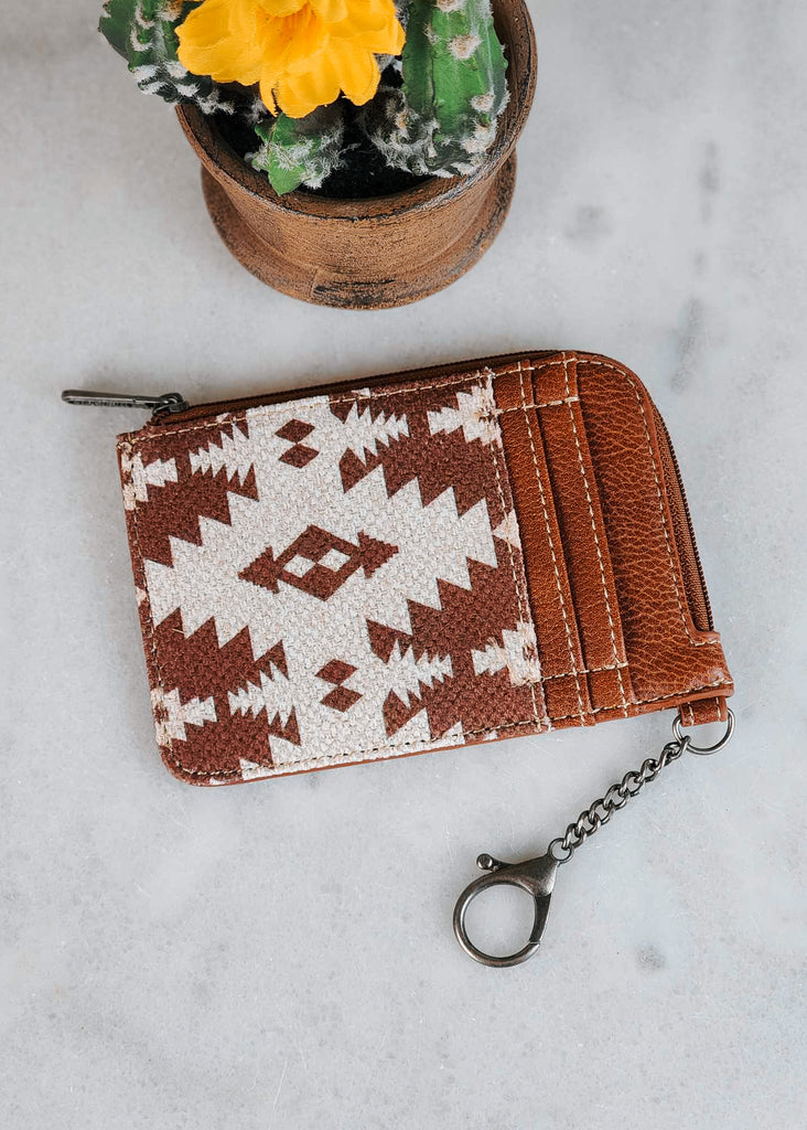 Light Brown Aztec Wrangler Zip Card Holder Wallet Card Holder Montana West   