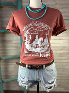 Clay Mama Don't Let Your Cowboys Without Jesus Graphic Tee tcc graphic tee The Cinchy Cowgirl