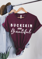 Buckskin & Beautiful Short Sleeve Tee Horse Color Shirt Printify Maroon XS 