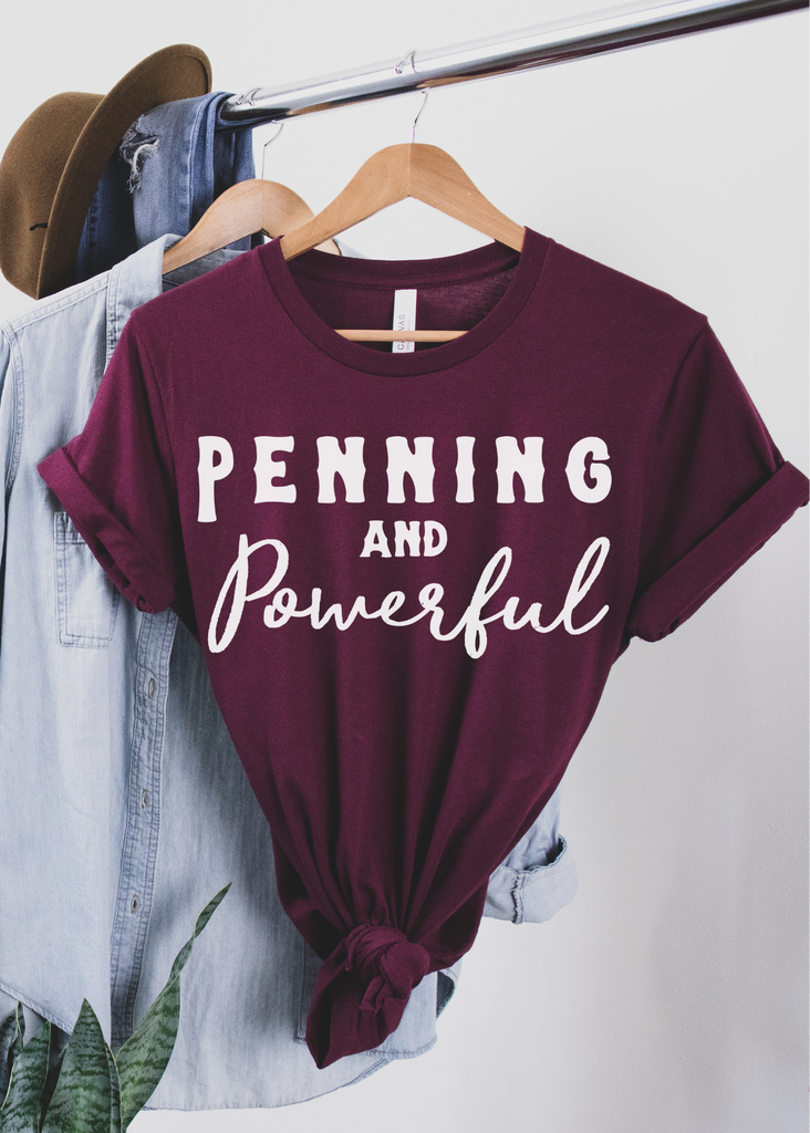 Penning & Powerful Short Sleeve Tee Horse Riding Discipline Tee Printify Maroon XS 