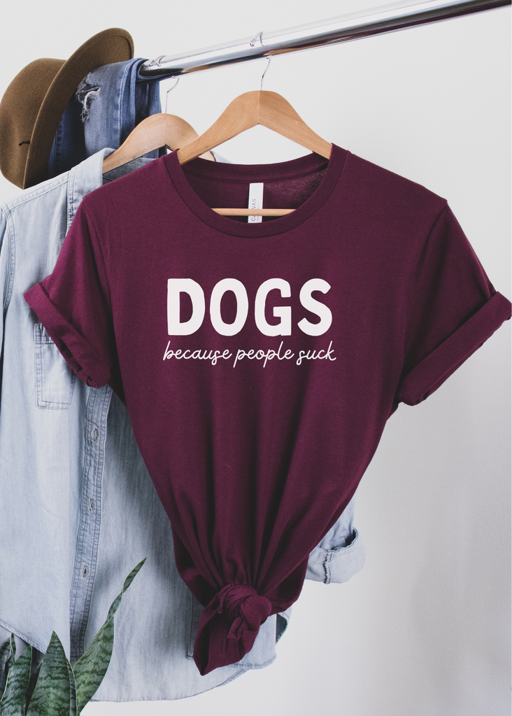 DOGS because People Suck Short Sleeve Tee