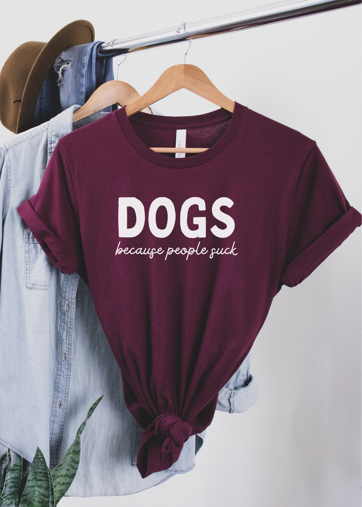 DOGS Because People Suck Short Sleeve Tee tcc graphic tee Printify   