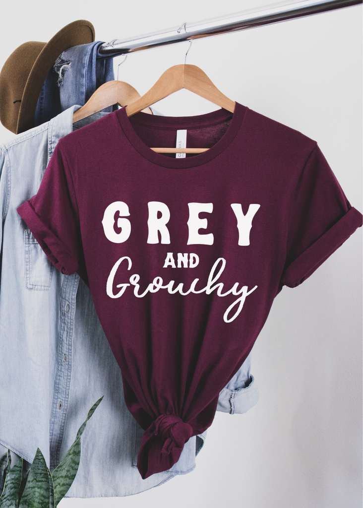 Grey & Grouchy Short Sleeve Tee Horse Color Shirt Printify Maroon XS 