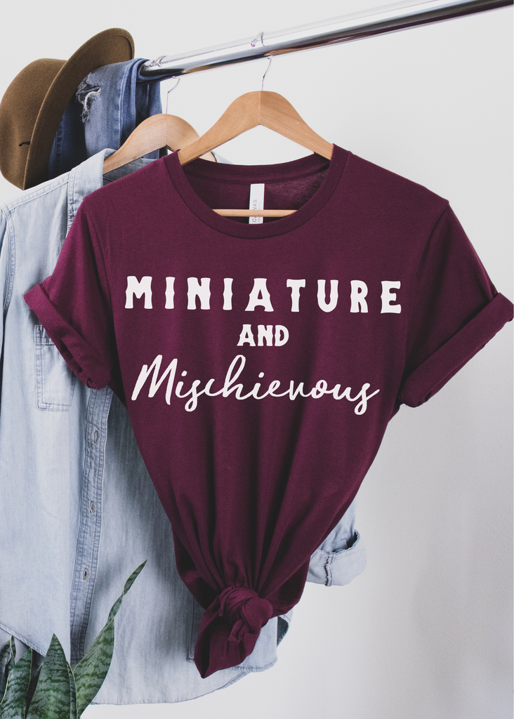 Miniature & Mischievous Short Sleeve Tee Horse Color Shirt Printify Maroon XS 