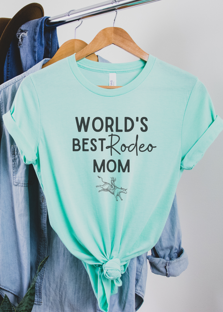 World's Best Rodeo Mom Short Sleeve Tee tcc graphic tee Printify   